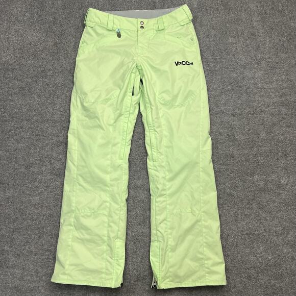 Volcom Snow Pants Womens Small Green Nimbus Insulated Ski Snowboard Waterproof - Picture 1 of 12
